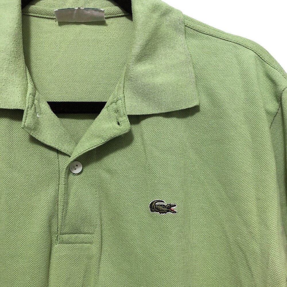 Men's Lacoste Solid Green Collared Button Short S… - image 4